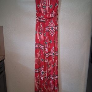 Auditions Red Patterned Wide Leg Jumpsuit
